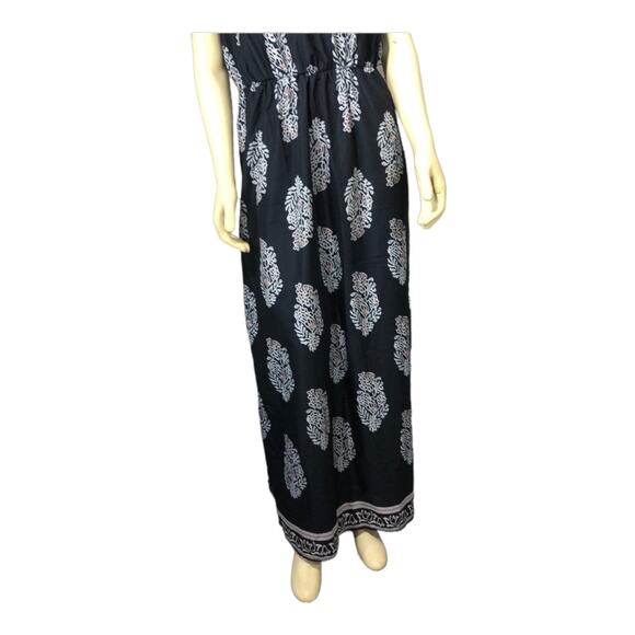 Navy Floral Ruffled off or on the shoulder maxi dress size XL - Picture 6 of 11